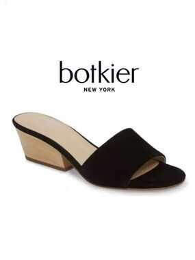 Botkier Carlie Suede Mid Heel Slide Sandals